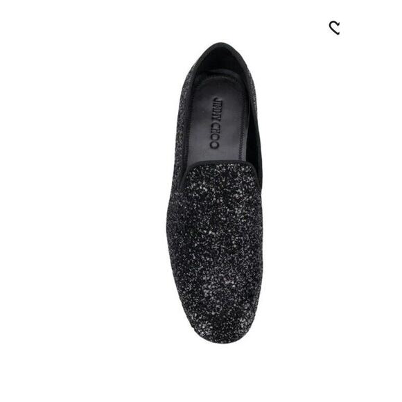 Jimmy Choo Men\'s Black Thame  Glitter Fabric Slipper, EU 40, US 8 main image 6